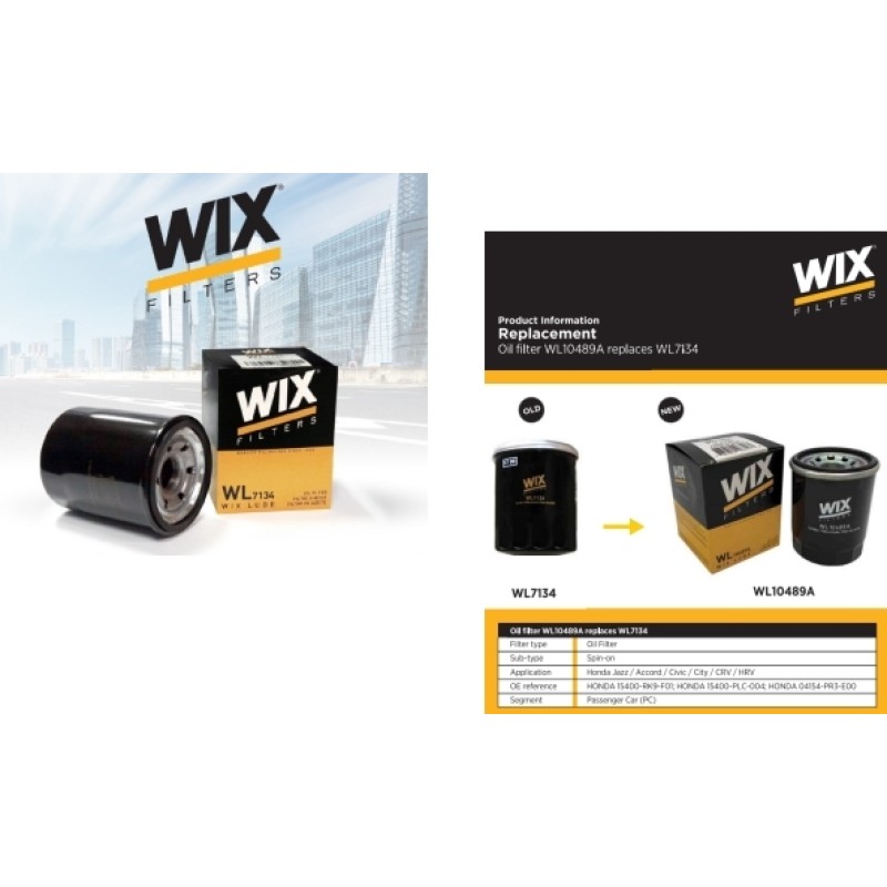 WIX Oil Filter WL7134 and WL10489A