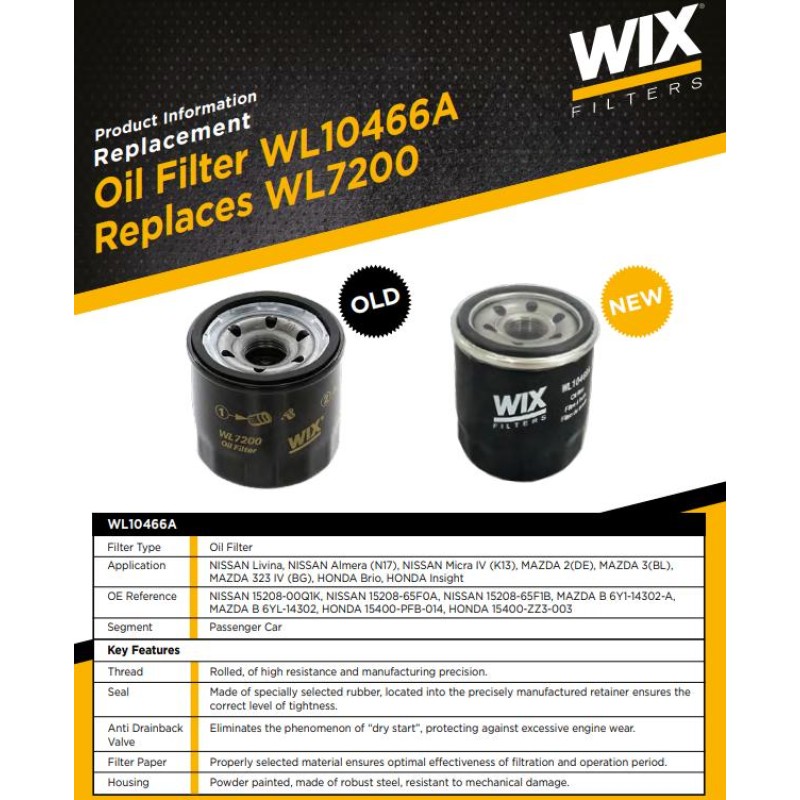 WIX Oil Filter WL7200